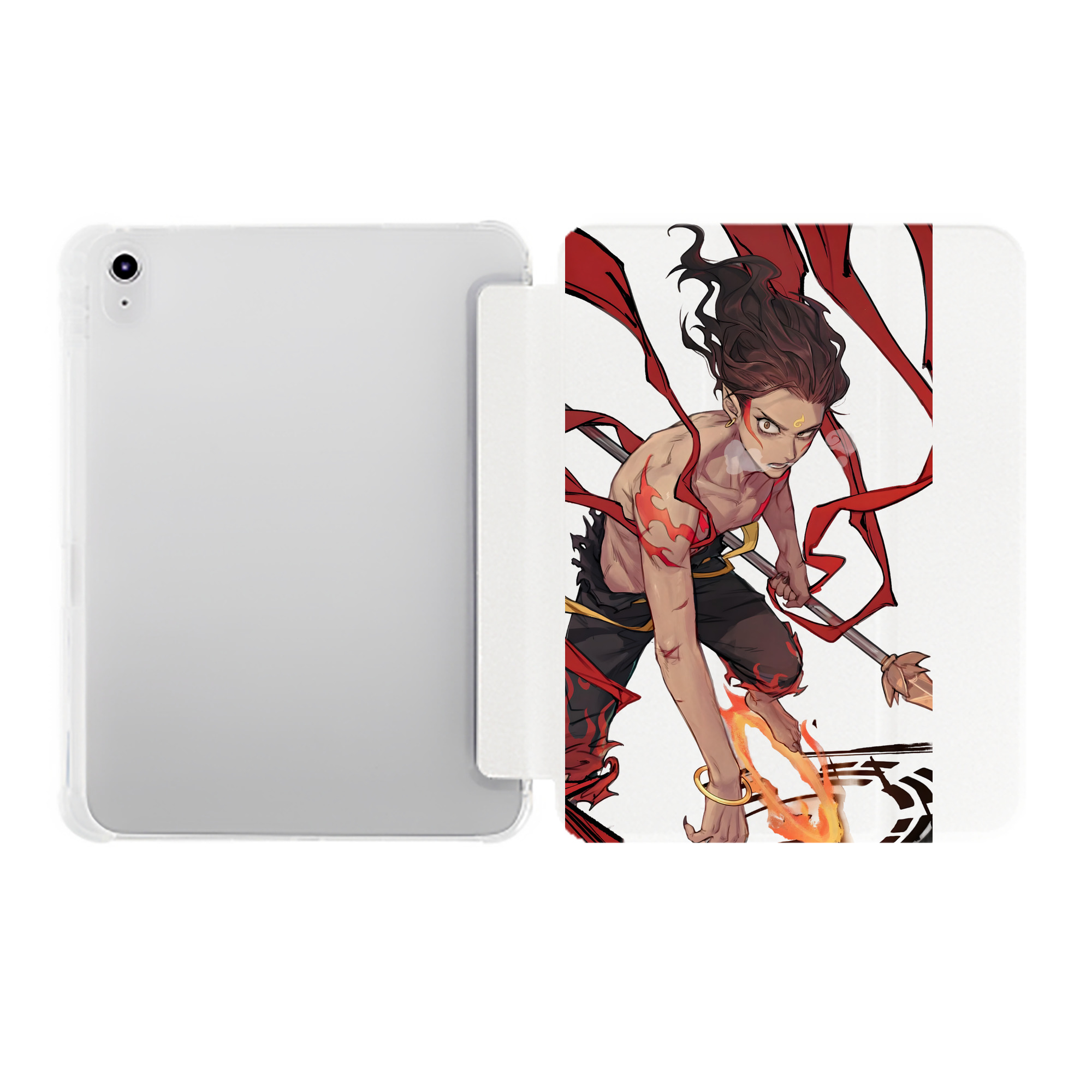 （画像用） Ne Zha 2 ナタ 魔童の大暴れ IPad ケース ペン収納付き 三つ折りスタンド PUレザー×シリコン 対応機種9.5/10.5/10.9インチ